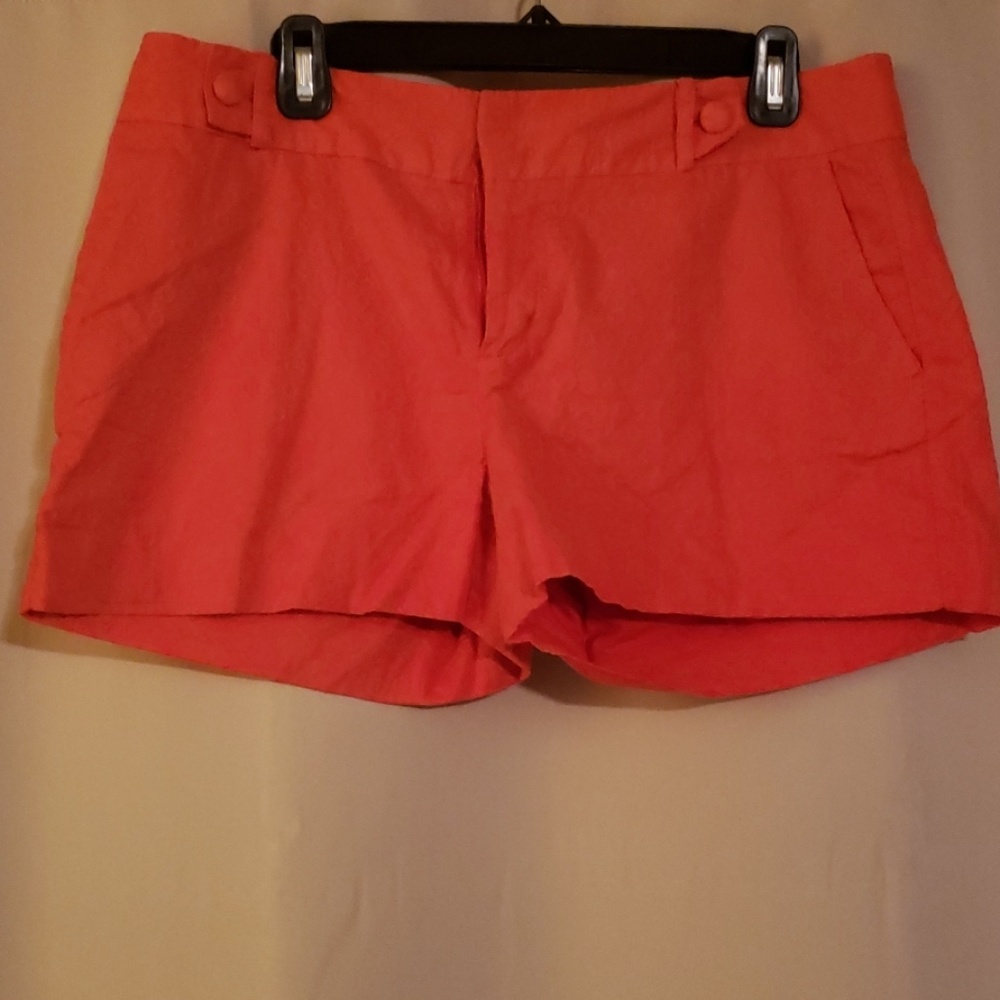 Orange Embroidered Shorts